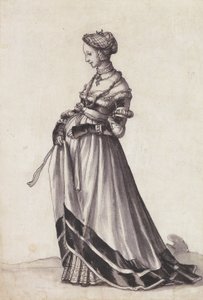 左に向かって歩くバーゼルの女性 作： Hans Holbein der Jüngere